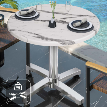 WBO | 31257 | Ø:H 60 x 76 cm | White marble / aluminium | Round | Additional weight