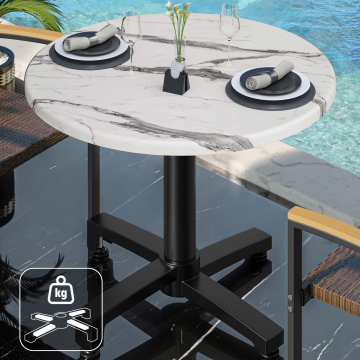 WBO | 31257 | Ø:H 60 x 76 cm | White marble / black | Round | Additional weight