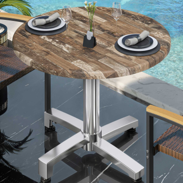 WBO | 31257 | Ø:H 70 x 76 cm | Vintage Oud / Aluminium | Rond