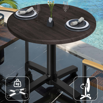 WBO | 31257 | Ø:H 70 x 76 cm | Wenge / Svart | Runda | Hopfällbar + extra vikt