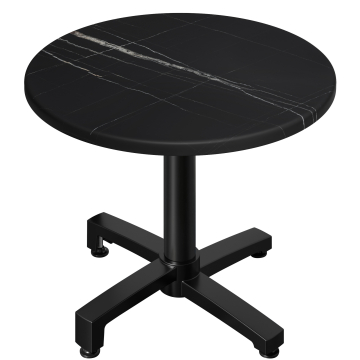 WBO | 31257 | Ø:H 70 x 76 cm | Zwart Marmer / Zwart | Rond | Extra gewicht