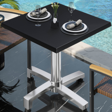 WBO | 31257 | L:P:H 60 x 60 x 76 cm | Nero / Alluminio | Quadrato