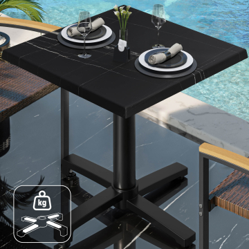 WBO | 31257 | L:P:H 70 x 70 x 76 cm | Marmo nero / Nero | Quadrato | Peso aggiuntivo