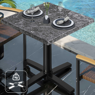 WBO | 31257 | L:P:H 70 x 70 x 76 cm | Pino rustico / nero | Quadrato | Peso aggiuntivo