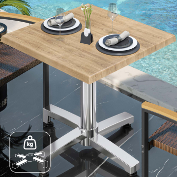 WBO | 31257 | L:P:H 70 x 70 x 76 cm | Rovere / Alluminio | Quadrato | Peso aggiuntivo