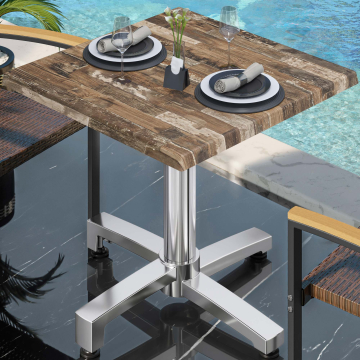 WBO | 31257 | L:P:H 70 x 70 x 76 cm | Vecchio Vintage / Alluminio | Quadrato