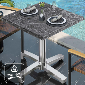 WBO | 31257 | W:D:H 60 x 60 x 76 cm | Rocks / Aluminium | Square | Additional weight