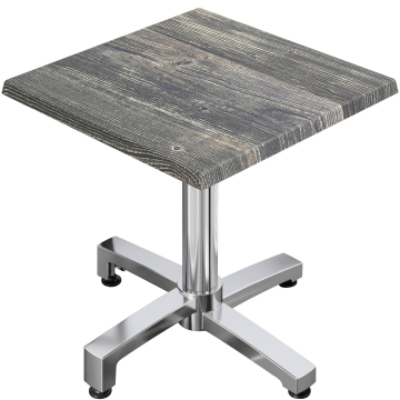 WBO | 31257 | W:D:H 70 x 70 x 76 cm | Rustic pine / aluminium | Square | Additional weight