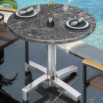 WBO | Bistro Außen Tisch | Ø:H 60 x 78,5 cm | Felsen / Aluminium | Rund