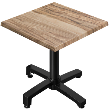 WBO | Werzalit Bistro Table | W:D:H 70 x 70 x 76 cm | Sheesham / Black | Square