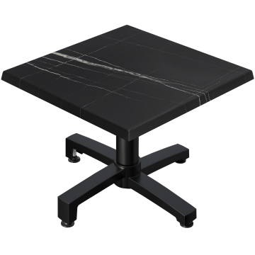 WBO | Jamaika Loungetisch | B:T:H 60 x 60 x 40 cm | Schwarz Marmor / Schwarz | Klappbar | Zusatzgewicht