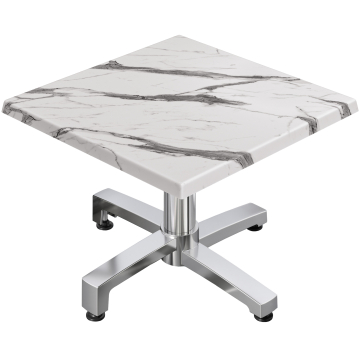 WBO | Jamaika Loungetisch | B:T:H 60 x 60 x 40 cm | Weiß Marmor / Aluminium