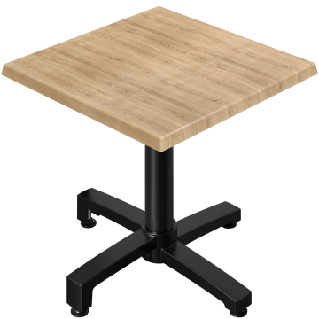 WBO | Stół bistro Werzalit | szer:gł:wys 60 x 60 x 76 cm | dąb / czarny | składany | dodatkowa waga