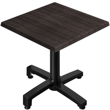 WBO | Stół bistro Werzalit | W:D:H 60 x 60 x 76 cm | Wenge / Czarny | Składany | Dodatkowa waga