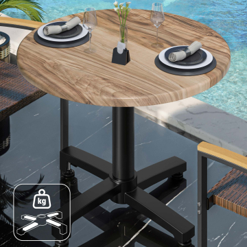 WBO | Werzalit Bistro Table | Ø:H 60 x 76 cm | Sheesham / Black | Dodatkowa waga