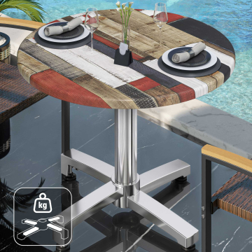 WBO | Werzalit Bistro Table | Ø:H 70 x 76 cm | Vintage Coloured / Aluminium | Dodatkowa waga