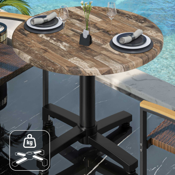 WBO | Werzalit Bistro Table | Ø:H 70 x 76 cm | Vintage Old / Black | Round | Dodatkowa waga