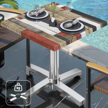 WBO | Werzalit Bistro Table | W:D:H 60 x 60 x 76 cm | Vintage Coloured / Aluminium | Dodatkowa waga