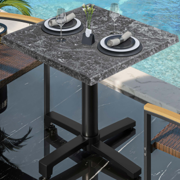 WBO | Werzalit Bistro Table | W:D:H 70 x 70 x 76 cm | Rock / Black | Square