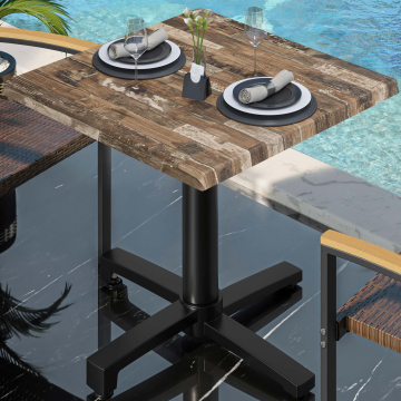 WBO | Werzalit Bistro Table | W:D:H 70 x 70 x 76 cm | Vintage Old / Black | Square