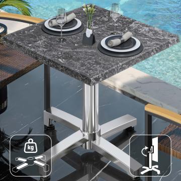 WBO | 31257 | B:D:H 70 x 70 x 76 cm | Stein/Aluminium | Torget | Sammenleggbar + tilleggsvekt