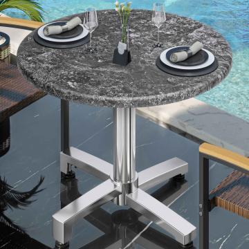 WBO | Bistro Außen Tisch | Ø:H 60 x 78,5 cm | Felsen / Aluminium | Rund