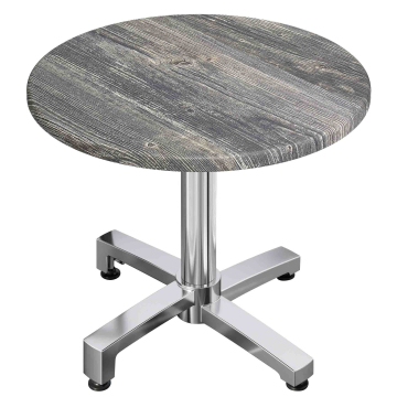 WBO | Bistro Außen Tisch | Ø:H 60 x 78,5 cm | Rustikal Kiefer / Aluminium | Rund
