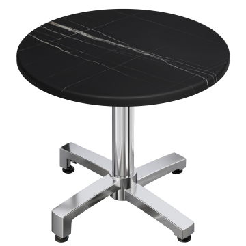 WBO | Bistro Außen Tisch | Ø:H 60 x 78,5 cm | Schwarz Marmor / Aluminium | Rund
