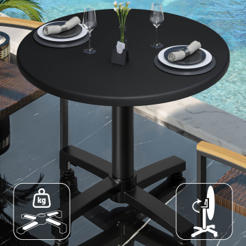 WBO | 31257 | Ø:H 70 x 76 cm | Black / Black | Round | Foldable + additional weight