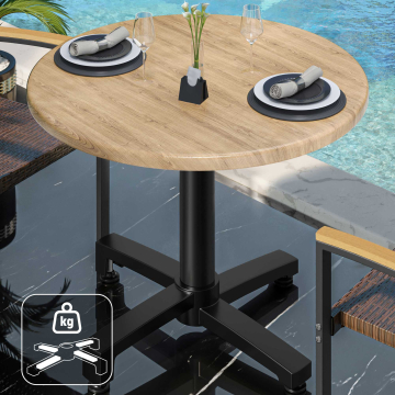 WBO | 31257 | Ø:H 60 x 76 cm | Oak / Black | Round | Additional weight