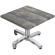 WBO | Mesa Werzalit baja | B:T:H 60 x 60 x 40 cm | Pino rústico / Aluminio