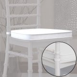 Coussin de siège | Blanc | Épaisseur : 4 cm | Bande auto-agrippante à l'arrière | Imperméable
