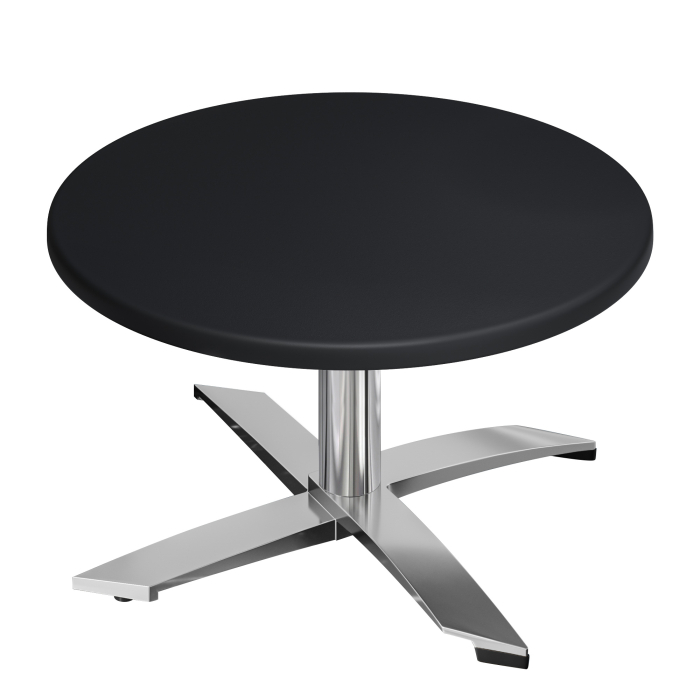 WTG | Werzalit Lounge Table | Ø:H 60 x 37 cm | Black  / Aluminium | Foldable | Additional weight
