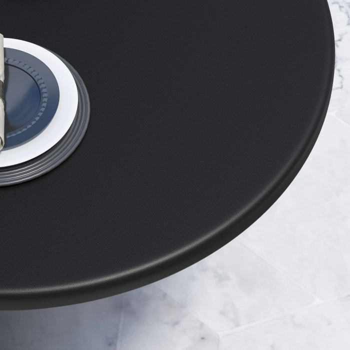 WTG | Werzalit Lounge Table | Ø:H 60 x 37 cm | Black  / Aluminium | Foldable | Additional weight