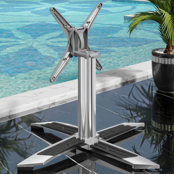WTG | Werzalit Lounge Table | Ø:H 60 x 37 cm | Black  / Aluminium | Foldable | Additional weight