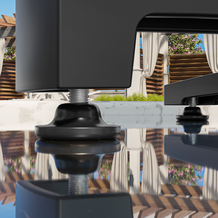 WBO | Werzalit lounge table | W:D:H 60 x 60 x 40 cm | Rock / Black