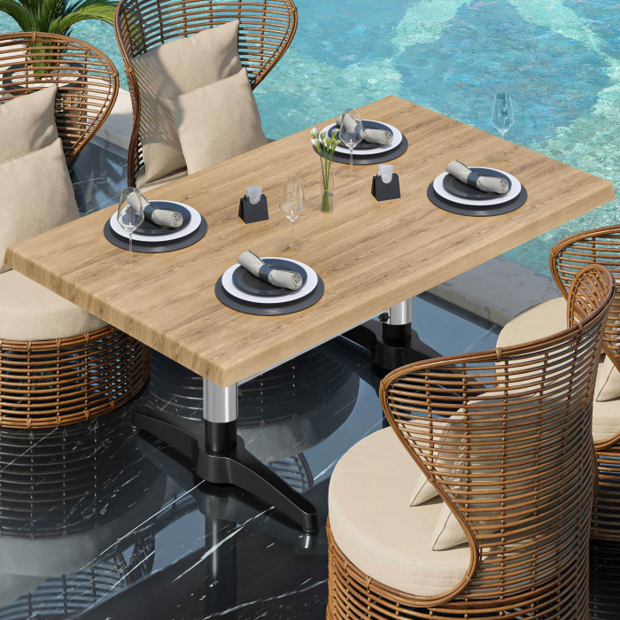 WBC | Tavolo da salotto Werzalit | B: T: H:  120 x 70 x 40 cm | Rovere / Nero | Connettore