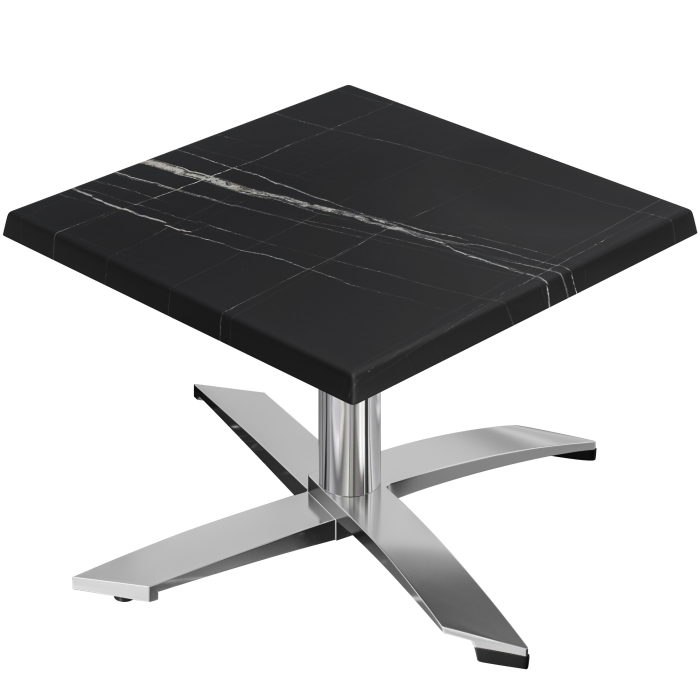 WTG | Werrzalit loungebord | B:D:H 60 x 60 x 37 cm | Svart marmor / Aluminium | Sammenleggbar | Ekstra vekt WTG | Werrzalit loungebord | B:D:H 60 x 60 x 37 cm | Svart marmor / Aluminium | Sammenleggbar | Ekstra vekt