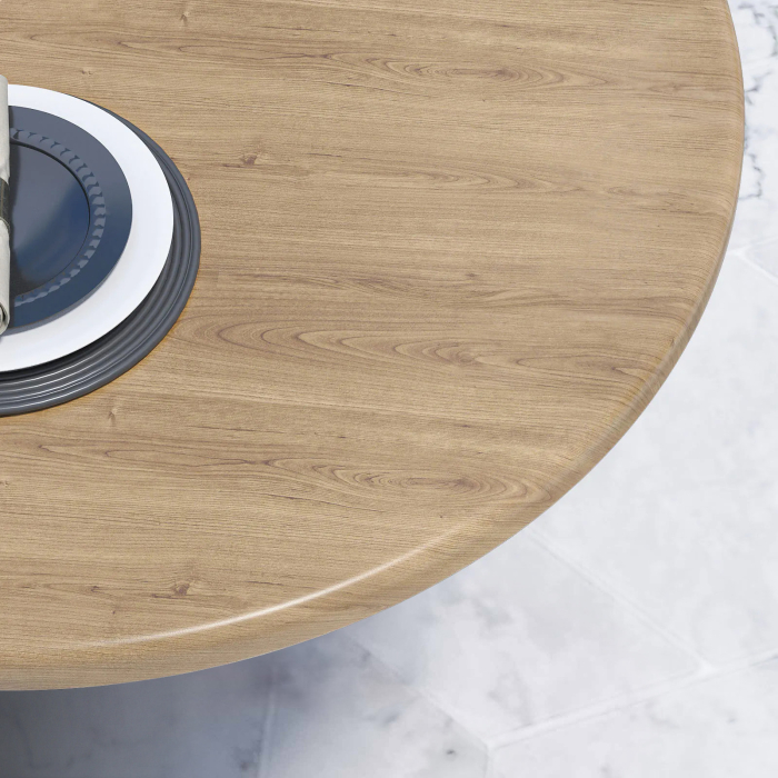 WTG | Werzalit Lounge Table | Ø:H 70 x 37 cm | Dąb / Aluminium | Dodatkowa waga
