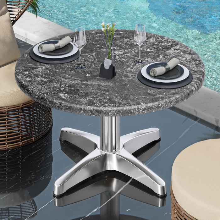 WBC | Werzalit Lounge Table | Ø:H 70 x 40 cm | Rock / Aluminium | Dodatkowa waga