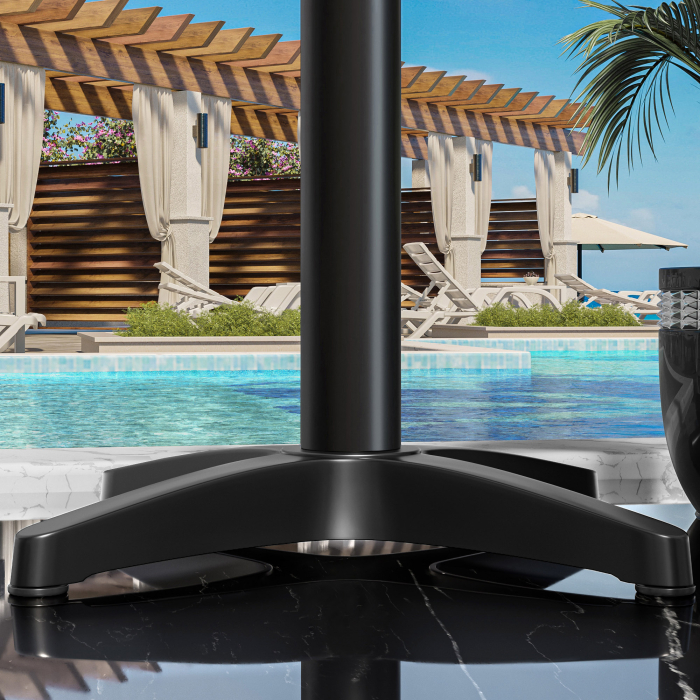 WBC | Werzalit lounge bord | Ø:H 70 x 40 cm | Vit marmor / Svart | Ytterligare vikt