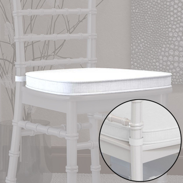 Cuscino per sedile | Bianco | Spessore: 4 cm | Velcro posteriore | Impermeabile
