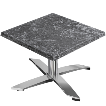 WTG | Werrzalit loungebord | B:D:H  60 x 60 x 37 cm | Stein / Aluminium | Sammenleggbar | Ekstra vekt
