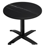WTG | Bistro Outdoor Table | ⌀: H 70 x 75.5 cm | Black Marble / Black | Round