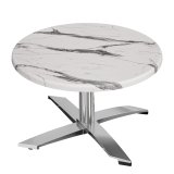 WTG | Jamaika Loungetisch | Ø:H 60 x 37 cm | Weiß Marmor / Aluminium | Klappbar | Zusatzgewicht