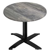 WTG | Bistro Table d'extérieur | Ø:H 70 x 75,5 cm | Pin rustique / Noir | Rond | Pliable + poids supplémentaire