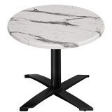 WTG | Bistro Table Extérieur | Ø : H 70 x 75,5 cm | Marbre blanc / Noir | Rond | Pliable + Poids supplémentaire