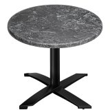 WTG | Bistro Außen Tisch | Ø:H 70 x 75,5 cm | Felsen / Schwarz | Rund | Zusatzgewicht