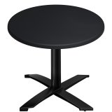 WTG | Bistro Außen Tisch | Ø:H 70 x 75,5 cm | Schwarz / Schwarz | Rund | Zusatzgewicht