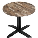 WTG | Bistro Außen Tisch | Ø:H 70 x 75,5 cm | Vintage Old / Schwarz | Rund | Zusatzgewicht